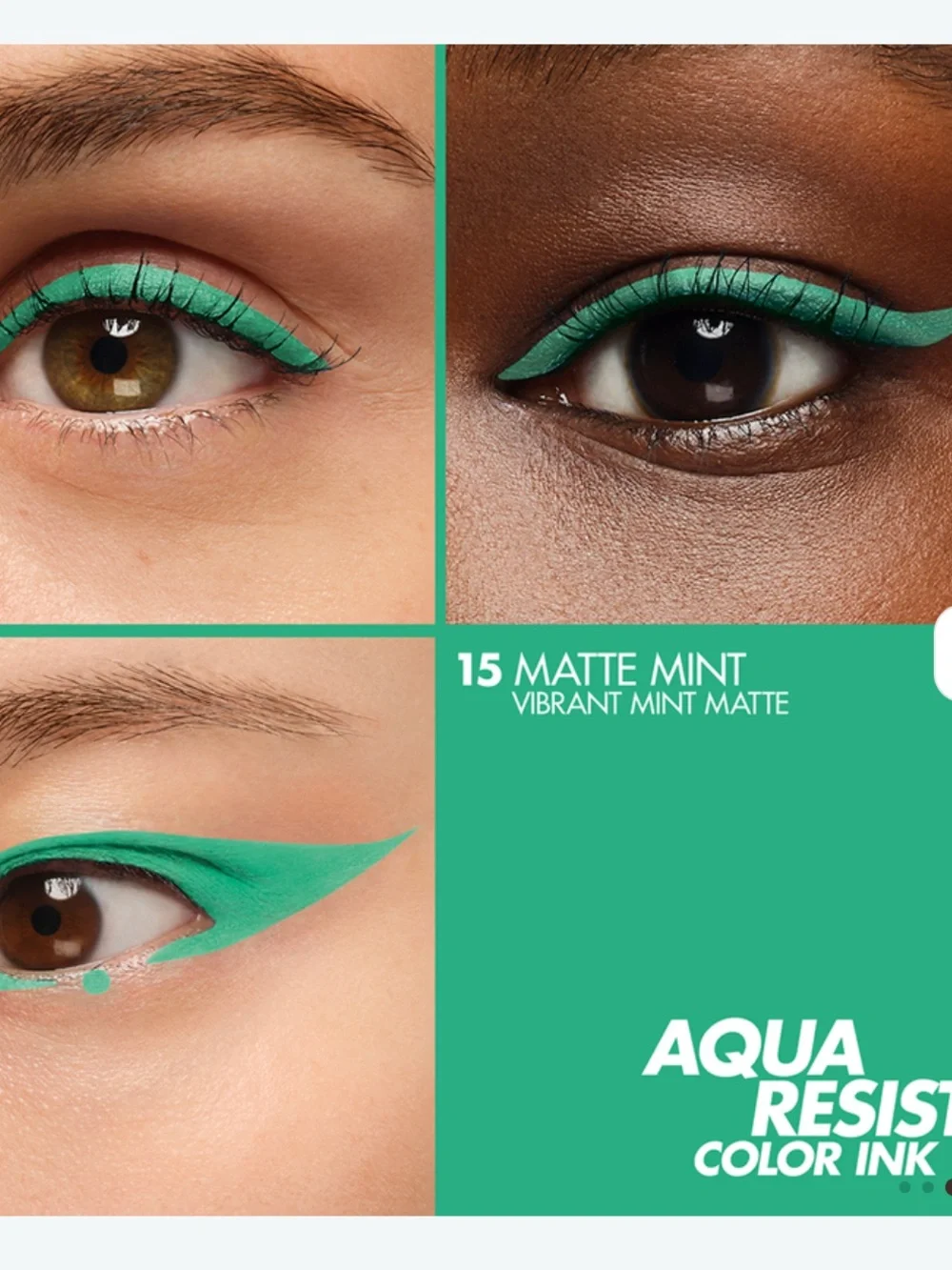 Make Up For Ever AQUA RESIST COLOR INK 15 Matte Mint 2ml BRAND NEW IN BOX